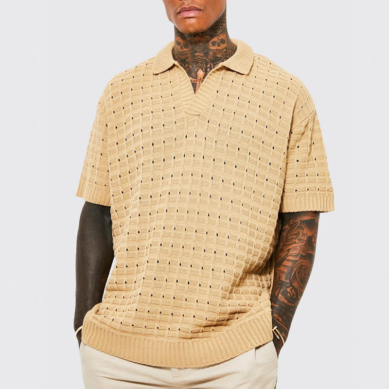 Men's Knitted Short Sleeved Casual