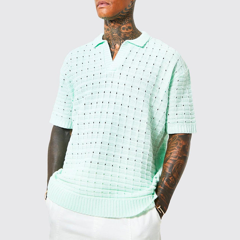 Men's Knitted Short Sleeved Casual