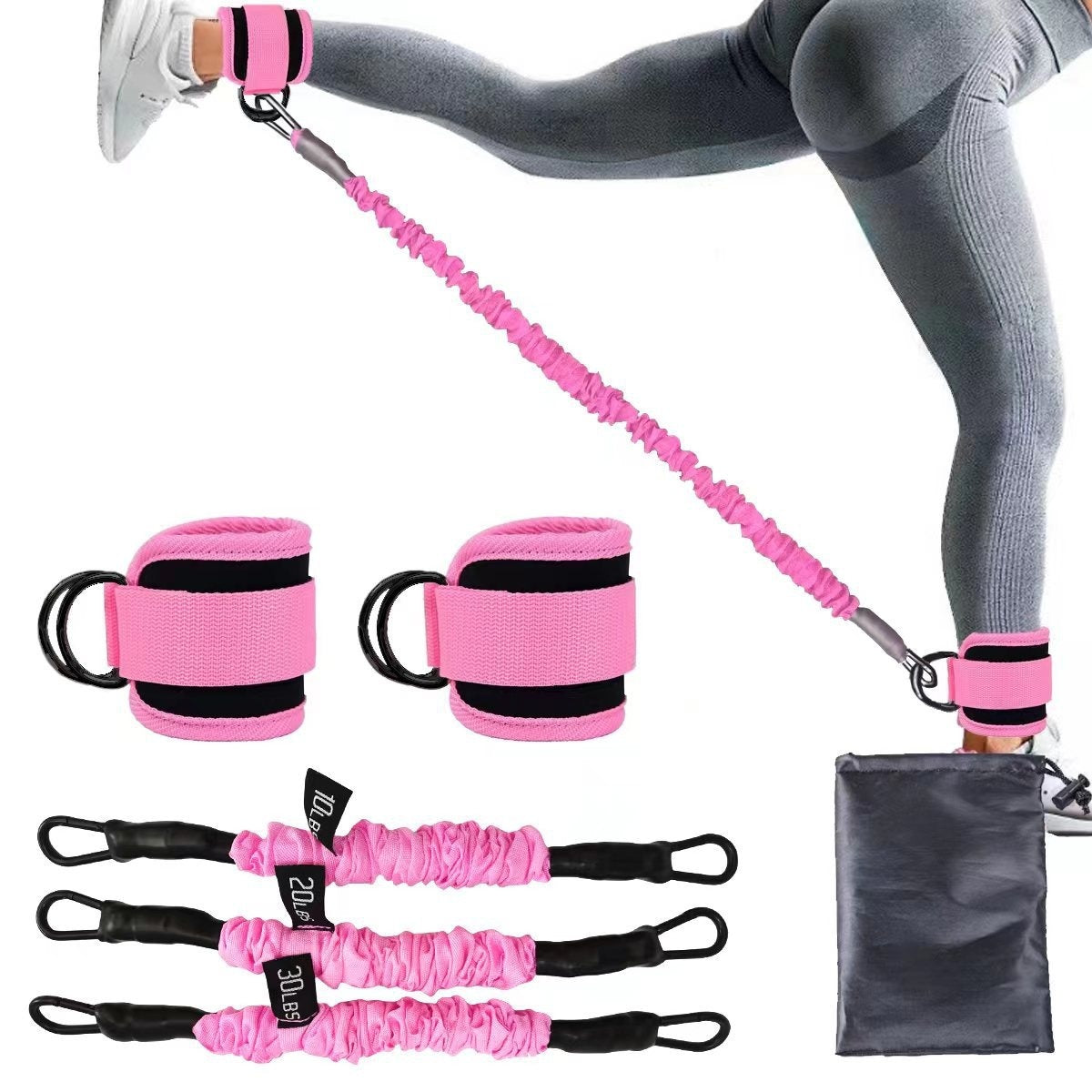 Ankle Strap Resistance Bands Hip Leg Strength Pull Rope Fitness Elastic Training Home Yoga Pilate Crossfit Workout Gym Equipment