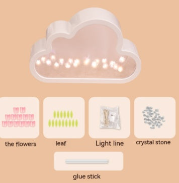 Handmade DIY Cloud Tulip Mirror Small Night Light