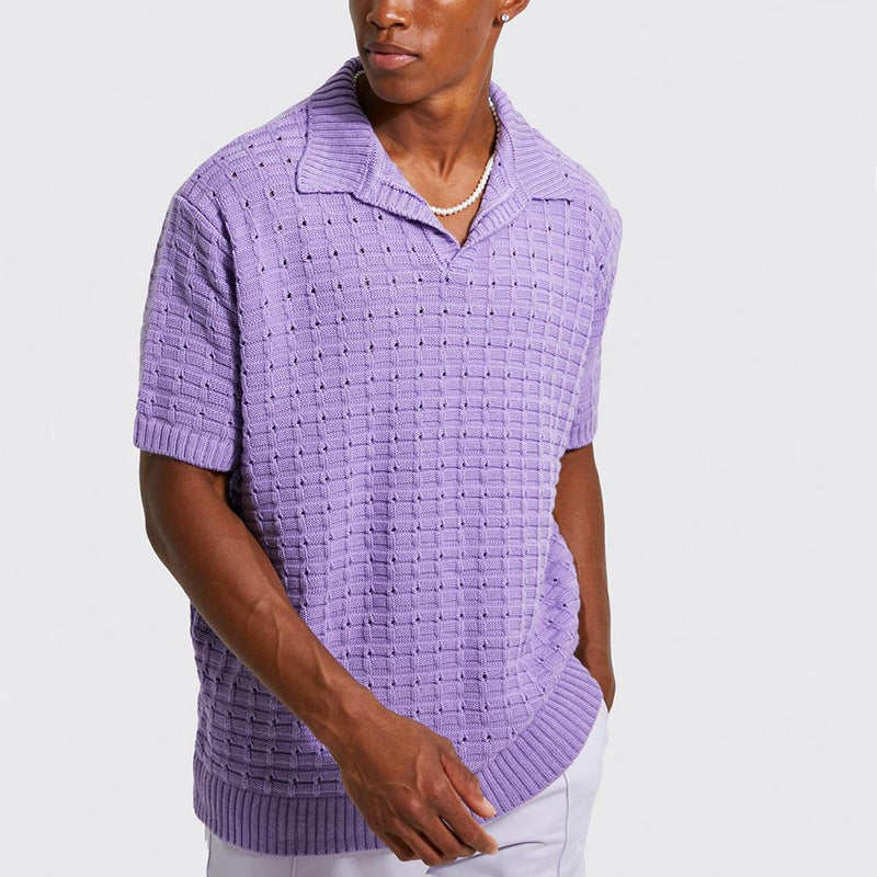 Men's Knitted Short Sleeved Casual