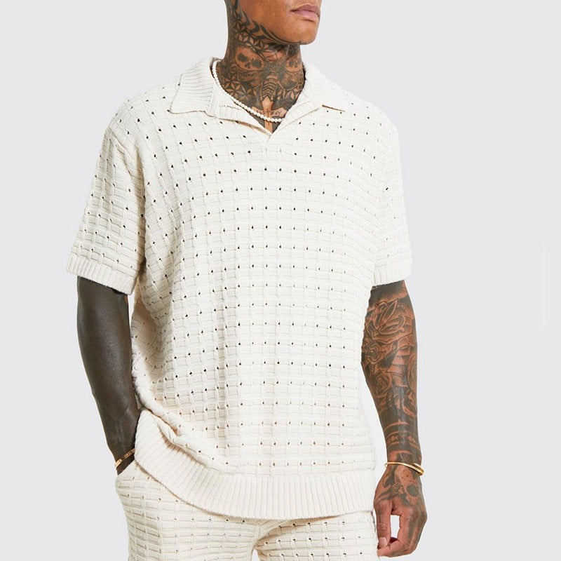 Men's Knitted Short Sleeved Casual